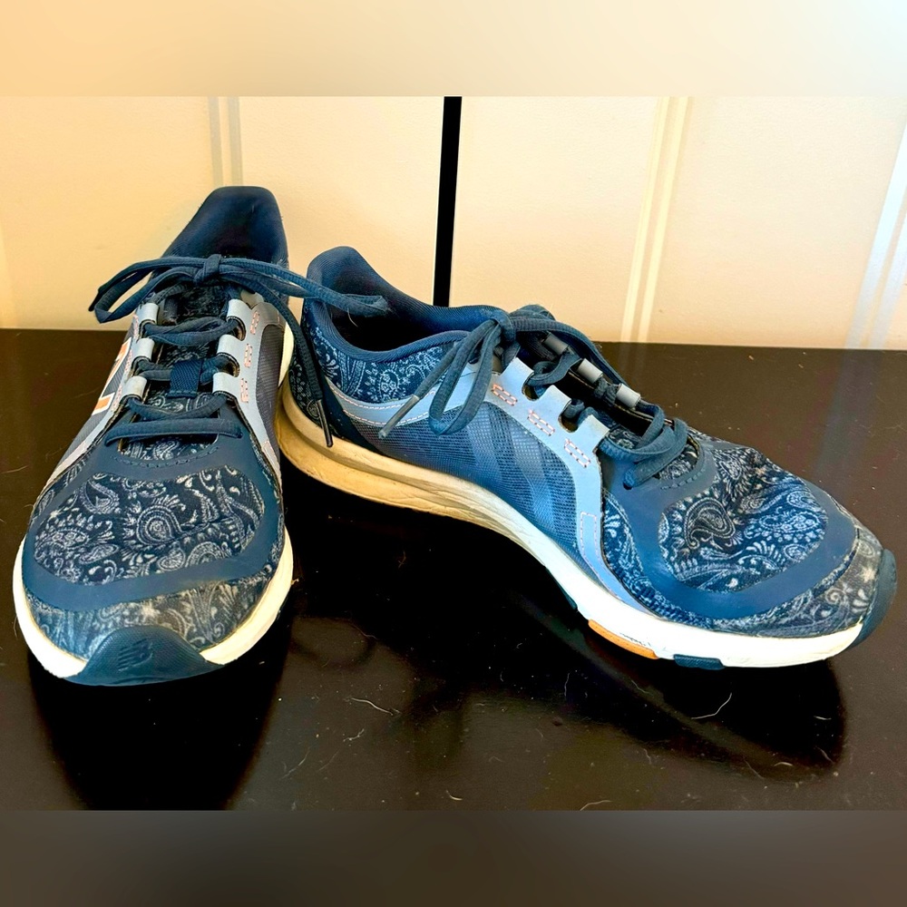 NEW BALANCE for Sweaty Betty blue paisley fuel core trainers